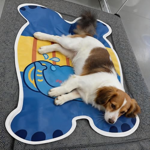 Dog Cat Cooling Mat 30"x20", Gel Self Cooling Pad for Pets Up to 45 lbs | Pets Up to 45 lbs, Waterproof Pet Cooling Bed, Scratch Resistant Fabric, Non-Slip Bottom, Crate Kennel Travel Use - color: Blue