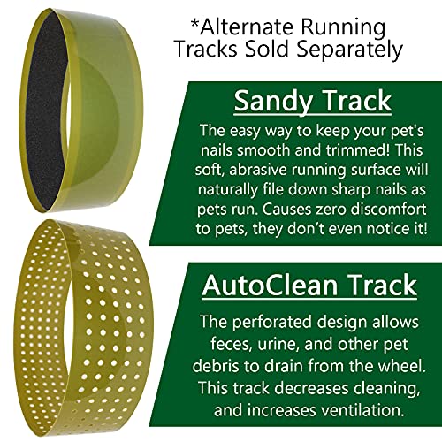 Silent Runner 12" Wide + Cage Attachment + Autoclean Track + Sandy Track - Silent, Fast, Durable Exercise Wheel - Sugar Gliders, Degus, Rats, Hedgehogs, Prairie Dogs & Small Pets