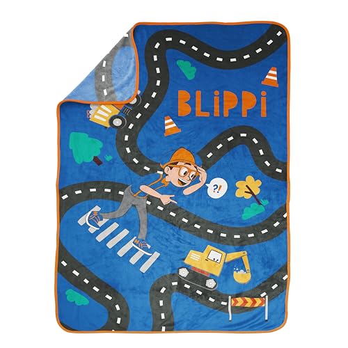 Jay Franco Kids Plush Throw Blanket – Soft & Cozy Fleece Throw for Bedroom & Couch Décor, Official Licensed Product, Blue - Blippi, 46x60 - Throw Blanket - color: Blue - Blippi, size: 46x60 - Throw Blanket