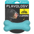 Playology Dual Layer Bone Dog Chew Toy - Jumbo, Peanut Butter Scent | Rubber Construction, All Natural Scent, Heavy Duty Design - size: Jumbo, style: Peanut Butter