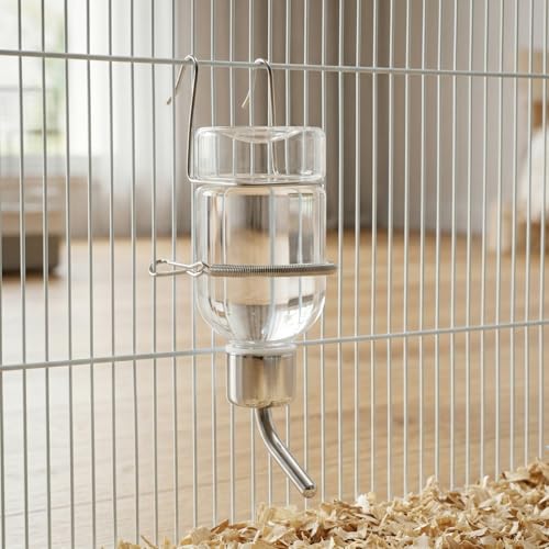 YARNOW Guinea Pig Water Bottle 2 Pcs, 6.35 oz Hanging Small Animal Water Bottle with Stainless Steel Tube for Rabbits, Hamsters and Chinchillas - size: 22.00X5.00X5.00CM
