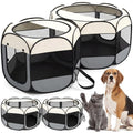 Leinuosen 2-in-1 70'' Pop Up Pet Playpen, Large Portable Cat Dog Tent Crate Cage Kennel, Indoor Outdoor Foldable Playpen for Puppy Kitten Small Animals, No Divider