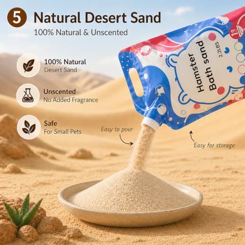 Meow&Woof Hamster Sand, 2.2 lbs Natural Desert Bath Sand & Potty Litter, Low Dust Small Animal Sand for Hamsters, Chinchillas, Gerbils, Syrian Hamsters, Mice - color: DesertBathSand1kg