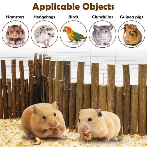 PINVNBY Hamster Suspension Bridge (19.7in and 9.8in) Bendy Natural Wood Bridge Long Climbing Ladder Hamster Cage Accessories for Guinea Pig Dwarf Sugar Glider Rat Mouse - size: L:19.7x4inches,9.8x4inches