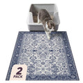 Lovewag Cat Litter Mat, Litter Box Mat, Indigo Garden, 36x48, 2 Pack | Washable litter mat cover, kitty litter mat & cat mat for litter box, litter trapping mat, prevents tracking, multi-cat - color: Indigo Garden, size: 36x48 inches (Pack of 2)