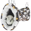 LEFTSTARER Guinea Pig Accessories Sugar Glider Cage Accessories Hamster Rat Toys Ferret Hammock Hanging Tunnel for Small Animals （Heart-Brown） - color: Brown