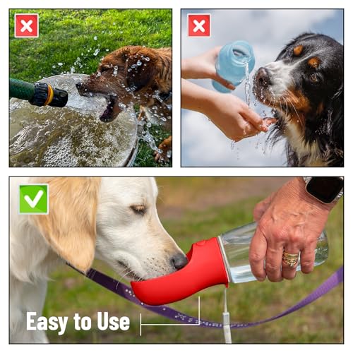 Mr. Pen- Portable Dog Water Bottle, 19 oz, Large | Leak Proof Puppy Water Dispenser with Drinking Feeder for Pets, Outdoor Walking, Hiking, Travel, Not Dishwasher Safe - color: Red