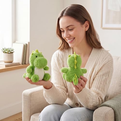 Ditucu Palm-Sized Dinosaur Stuffed Animals Cute Soft Mini Dino Plush Doll Small Plushies Toys Gifts for Kids Green 6 inch - style: Dinosaur A