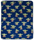 Jay Franco Star Wars The Mandalorian Plush Throw Blanket - Measures 50 x 60 Inches - Kids Super Soft Fleece Bedding Features Baby Yoda, Grogu - color: Blue - Mandalorian
