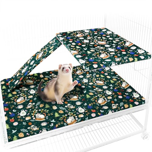 Ferret Cage Liner for Ferret Nation & Critter Nation Cage | Washable Bedding, Leakproof Cage Accessories for Ferrets, Chinchillas, Rats & Other Small Animals(Single Unit combo) - style: Single Unit combo