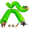 Hamiledyi 2 Pack Hamster Fun Tunnels, Guinea Pigs Plastic Tube, Hamsters Foldable Exercising Training Hideout Tunnel & 2 Pack Grass Balls, Small Animals Toys for Chinchillas Gerbils Ferrets(Green) - color: Green