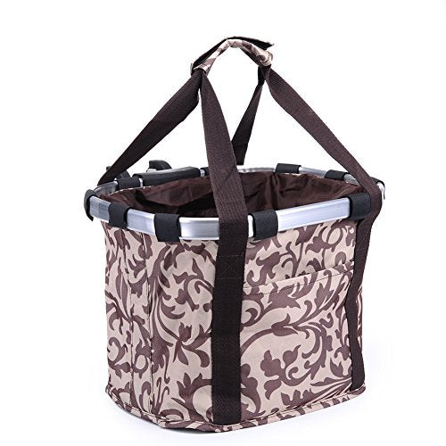 Pet Dog Bike Basket & Carrier Bag- Foldable Detachable Pet Travel Bicycle Basket - Small Animal Dog Cat Rabbit Bike Ride Basket Carrier (Coffee) - color: Coffee