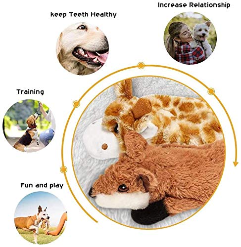 Nocciola Dog Squeaky Toys, 5 PCS Crinkle Plush Dog Toys, No Stuffing Dog Toys for Small Medium Large Dogs, Stuffless Puppy Toys for Boredom - style: Minimalist