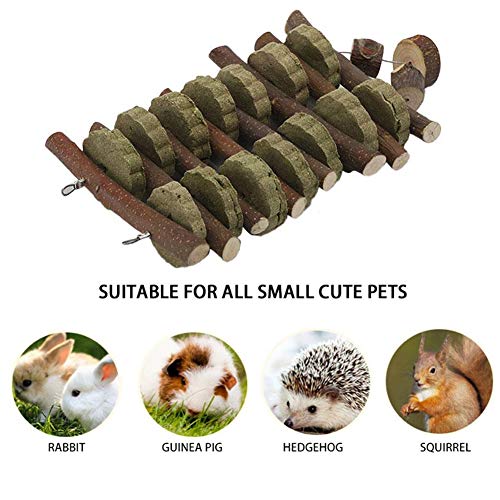 Hamiledyi Bunny Chew Toy for Teeth,Guinea Pig Natural Organic Fruitwood Sticks with Grass Cake for Rabbits,Chinchillas,Gerbils, Squirrels, Hamsters, Chewing/Improve Dental Health - style: Style E