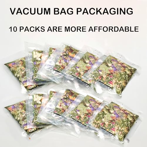 10pcs Rabbit Timothy Hay Chew Toys with Herbal Flowers for Small Pets | Natural hay chips with flowers. Guinea pig hamster chinchilla treats, interactive small pet chew bundle for playtime.
