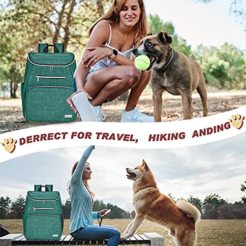 BAGLHER丨Dog Travel Bag Backpack, Airline Approved Pet Supplies Backpack, Dog Travel Bag with 2 Silicone Collapsible Bowls and 2 Food Baskets Green - color: Green