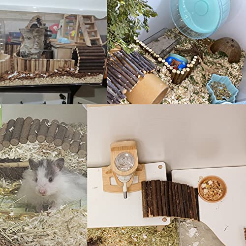 Hermit Crab Climbing Toys, Wooden Hermit Crab Hideout, Reptile Tank Habitat Decor, Bendable Ladder Bridge Tunnel Toys for Lizard Chameleon Hamster Rats Chinchilla Guinea Pig Rabbit Bearded Dragon - style: 11.8×5.9 Inches