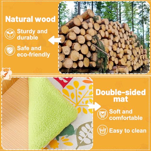 MEWTOGO Upgraded Sturdy Wooden Guinea Pig Castle with Stairs & Mat | Easy to Assemble, Sturdy, Playing Hiding House, for Hamsters Bunny Chinchillas Small Animals - size: Small