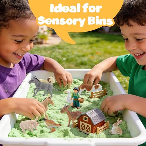 10-Piece Realistic Farm Animal Figures, Educational Toys for Toddlers 3-5 Years Old, Sensory Play & Learning Toys for Preschool Kids, Boys & Girls