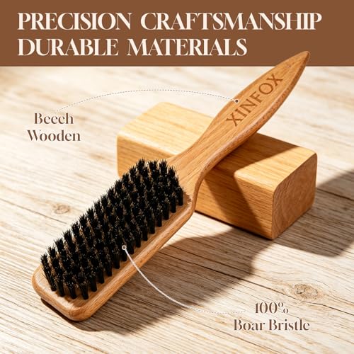 Hair Wax Stick, 5PC Boar Bristle Slick Back Hair Brush, Wax Stick for Flyaways, Rat Tail Comb Edge Brush Styling Tool Set Accessories for Women Girls(Pink) - color: 5 Piece (Pink)