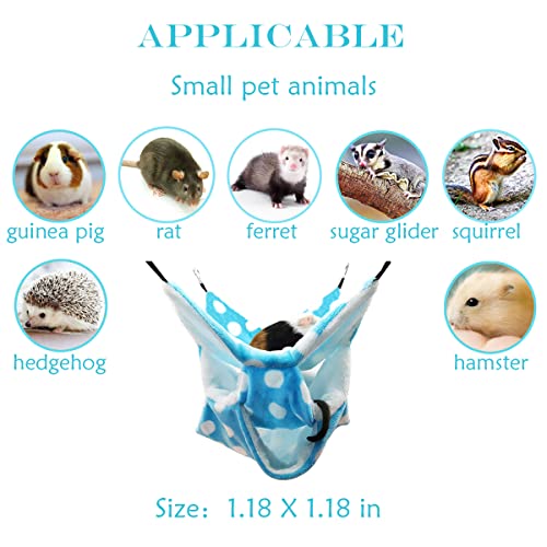LEFTSTARER Rat Ferret Sugar Glider Cage Hammock Bedding Small Pet Cage Accessories Toy Triple-Layer Hammock Bedding for Hamster Guinea Pig Sugar Glider Rat Ferret Chinchilla Playing Sleeping (Blue) - color: Blue
