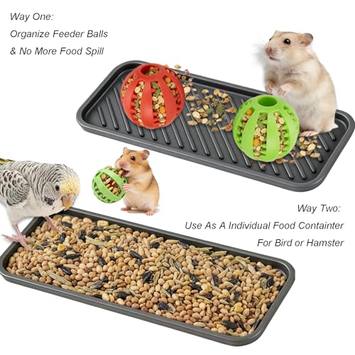2Pcs Pet Foraging Feeder Chew Toys & Mat for Hamster Bird Guinea Pig Rat | Hamster Toys Slow Chew Feeder for Parakeet, Lovebird, Rabbit, Cage Accessories for Small Animals, Rat Enrichment Toys