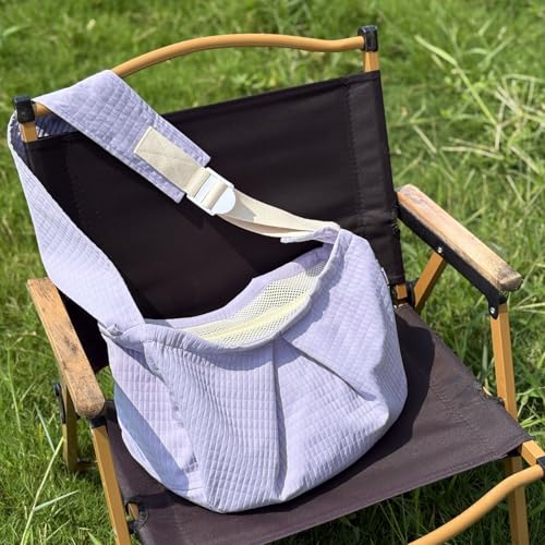 Ferret Sling Carrier - Pet Carrying Bag with Adjustable Strap Hands Free Shoulder Bag Crossbody Travel Slings Soft Small Animal Bonding Pouch Front Backpack for Ferret Rabbit Puppy Kitten (Purple) - color: Purple