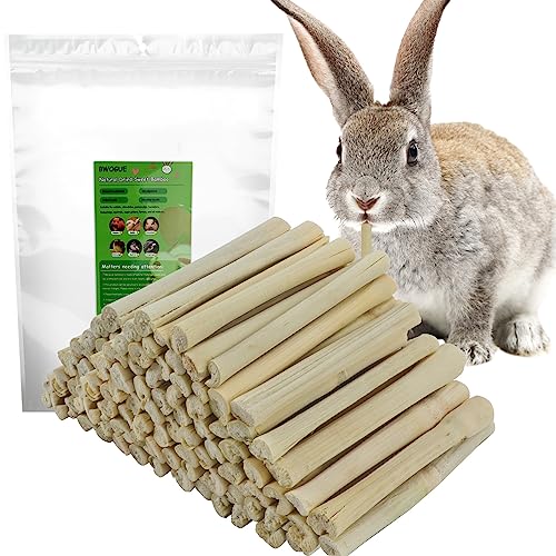 BWOGUE 1000g Bamboo Chews for Rabbits, Rabbit Chew Toys Sweet Bamboo Sticks | Pet Snacks, Rabbit Bamboo Chew Sticks, Bamboo Sticks for Rabbits, Bamboo for Rabbits, About 100 Sticks, 4.3 in, Sealed Bag - size: 2.2 Pound (Pack of 1)