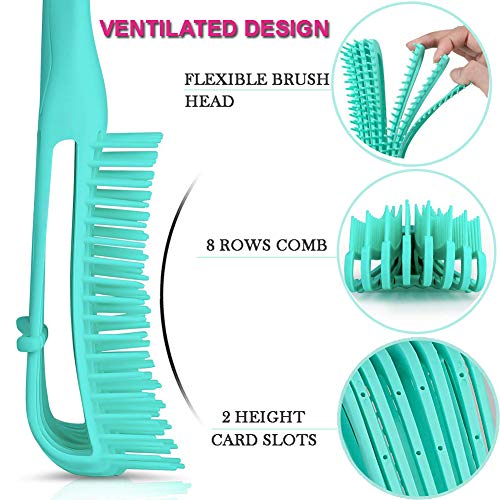 5 Pcs Detangling Hair Brush Set, Ez Detangler Brush With Edge Brush, Rat Tail Combs for Black Natural Hair Styling and Cuting, Curly/Straight/Wet/Dry/long/Short Hair Available for Women Kids Men - color: 5 Pieces (Hair Brush Set)