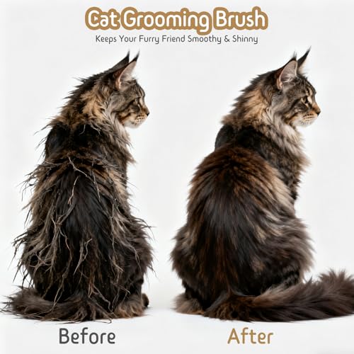 Dog & Cat Brush for Shedding, 2-in-1 Self Cleaning Deshedding Brush | Adjustable Bristle Length with Dematting Comb Skin Friendly Fur Shedding Removal Tool for Long Medium Long Hair Pets (Grey) - color: Gray