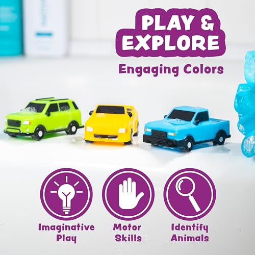 Tub Works® Everyday Cars™ Watertight Baby Bath Toys, 6 Pack | Sealed, No Hole Bath Toys Design Keeps Moisture Out | Soft, Squeezable & Floating Fun | Infant, Baby & Toddler Bath Toys | Car Tub Toys - style: Passenger Cars - 6pk