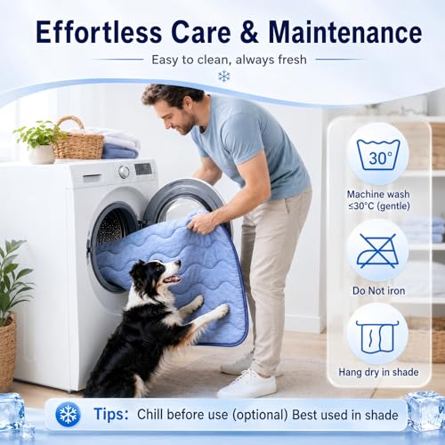 2 Pack Dog Cooling Mats 25" x 19", Q-Max 0.5+ Arc-Chill Fiber Self-Cooling Pet Pads, Thick Durable Cool Touch Crate Mats for Small Dogs, Cats & Puppies, Non-Slip Washable, Gel-Free Pet-Friendly Design - size: 25" x 19" - 2 Pack/ Cats & Puppies