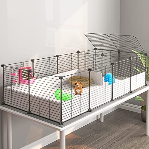 Oneluck Guinea Pig Cage, Indoor Habitat with Waterproof Plastic Bottom,Playpen for Small Pet Bunny, Turtle, Hamster, Partition cage - color: Partition cage