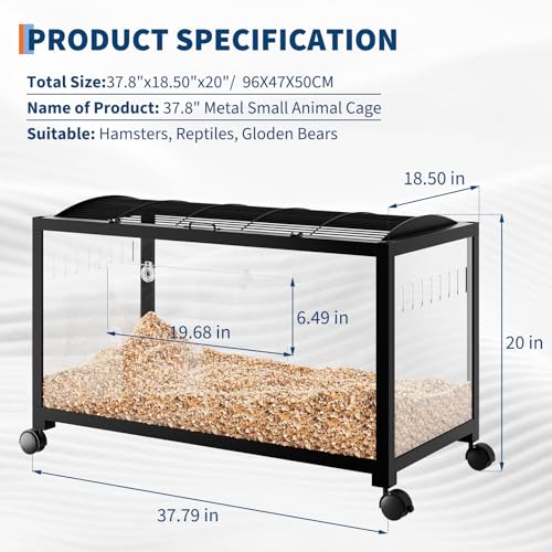 Garvee Large Hamster Cage, Guinea Pig Cage with Wheels, Pet Rat Cage, Stackable Chew Proof Metal Small Animal Habitat for Chinchillas, Hedgehog, Syrian, Gerbil