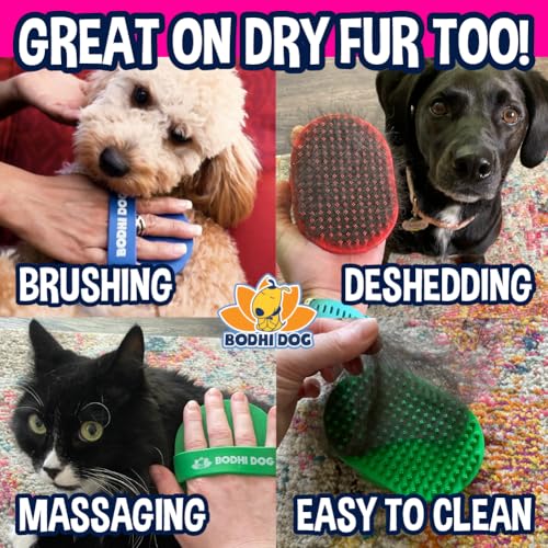 Bodhi Dog Shampoo Brush - Pet Grooming & Bath Supplies for Dogs and Cats - Bath Brush for Long & Short Hair - Premium Scrubber for Shower, Showerhead, Sprayer & Bathing (One Pack, Pink) - color: Pink, size: 1 Pack