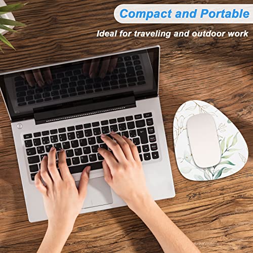Rimilak Small Mouse Pad 6 x 7 Inch, Irregular Mini Mousepad, Boho Leaves | Non-Slip Rubber Base, Waterproof Compact Mouse Mat for Laptop Computer Wireless Mouse Keyboard Home Office Travel - color: Boho Leaves, size: 7L x 6W inches