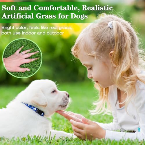 GLOBREEN 34" x 23" Fake Grass Pee Pad for Dogs Potty Training Turf Pets Mat - Indoor Outdoor Use - size: 23x34 Inch