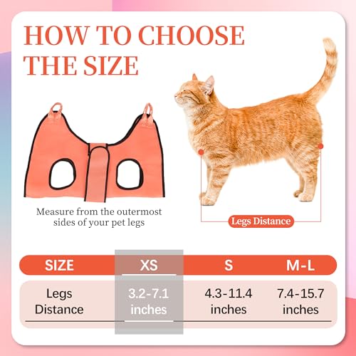 PatiencET Cat Grooming Hammock Kit | For Cats & Dogs up to 12 lb, Hanging Harness and Sling for Nail Trimming, Includes Clippers/Trimmer, File & Comb, Orange XS - color: Orange, size: XS (12 LB Max)
