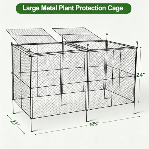 Crop Cage, 45"×23"×24" Garden Cage to Keep Animals Out, Chicken Wire Cloche, Heavy-Duty Plant Protector for Raised Garden Bed, Protect Vegetables from Rabbits Squirrels