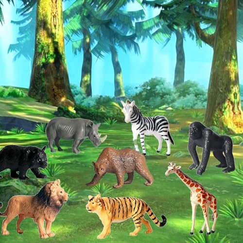 12 Pcs Figures Toys Realistic Mini Safari Zoo Animal Figurines, Plastic Learning Educational Playset Animal Themed Party Supplies Cake Topper Ornaments for Easter Egg Birthday Christmas - size: 12 Pcs Zoo Animal