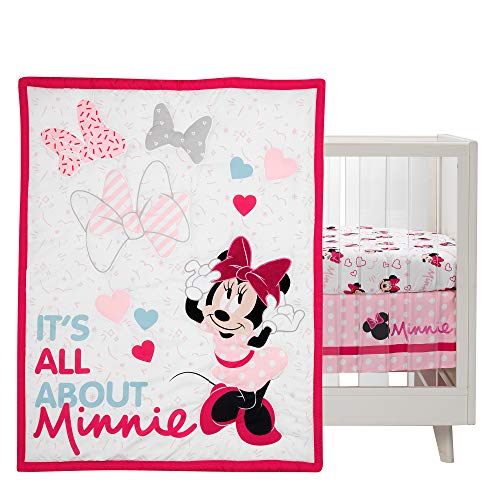Lambs & Ivy Disney Baby Minnie Mouse Love 3-Piece Pink Nursery Crib Bedding Set - color: Minnie Mouse Love