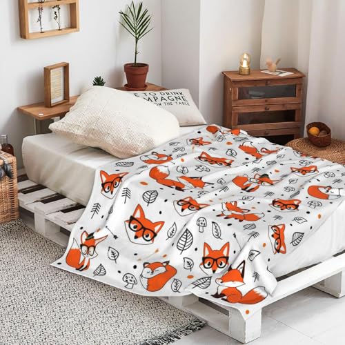Fox Blankets for Girls Plush Foxes Blanket Throw Stuff Bedding Fox Gifts for Girls Kids Animal Lovers Boys Women Adults Birthday Party Decorations 50"X40" - color: Fox, size: 50"x40"