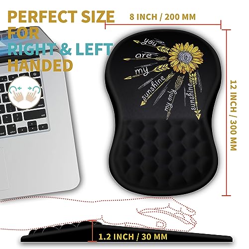 Hokafenle Ergonomic Mouse Pad Wrist Support with Massage Design, Wrist Rest Pain Relief Mousepad with Memory Foam&Non-Slip PU Base, Mouse Pads for Wireless Mouse & Desk (12x8 inch,Inspirational) - color: HK022-Inspirational