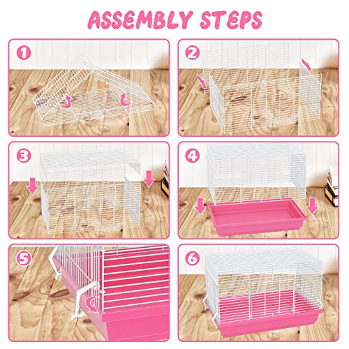 Pronetcus Hamster cage for Hamsters, Gerbils, mice, Rats, Small Guinea Pigs and Other Small Animals. - color: Pink, size: Large