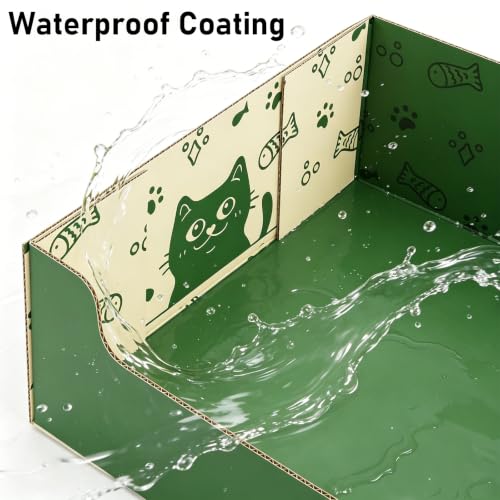 SOUJOY 8 Pcs Disposable Litter Boxes for Cats, Travel Litter Box with Scoop, Double Layer Waterproof Litter Tray for Cats Small Pets, 14.8 x 11.6 x 4.7inch