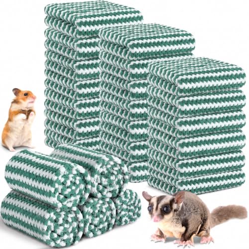 Moukeren 20 Pcs Guinea Pig Fleece Bedding Blankets Bulk Washable Small Animal Fleece Cage Liners Pet Sleeping Mat Cover for Hamster Chinchilla Rabbit Hedgehog(12 x 12 Inch,Modern,Dark Green) - color: Dark Green, size: 12 x 12 Inch, style: Modern