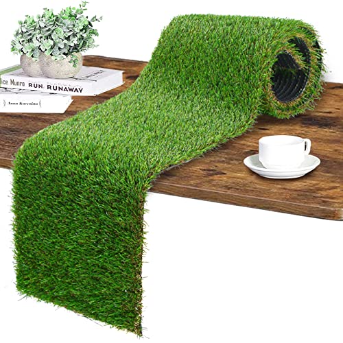GLOBREEN Artificial Grass Table Runner 36 Inches for Golf Sport Themed Party Table Centerpiece Birthday Baby Shower - size: 12" x 36"/1PCS