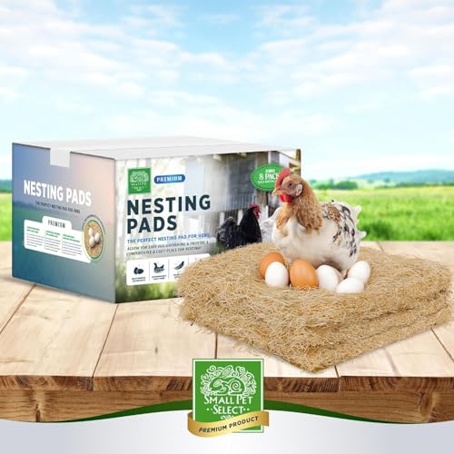 Small Pet Select Chicken Nesting Pads for Hens, 13x13 in, 8-Pack | Absorbent Coop Nest Liners, Fits Most Nesting Boxes, Keeps Eggs Clean & Dry, For Laying Hens & Backyard Flocks