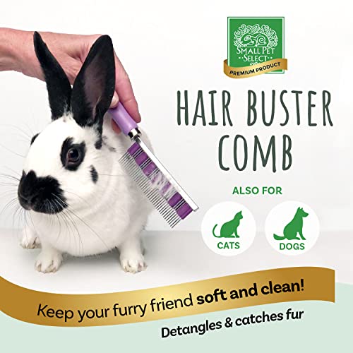 Small Pet Select - Hair Buster Comb for Rabbits, Cats and Dogs, Metal Pet Comb for Shedding and Detangling, Grooming Tool for Small Pets with Long and Short Fur | Metal Grooming Comb, Reduces Shedding & Detangles Fur, For Long & Short Coats, Rabbits, Cats