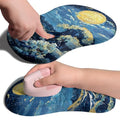 Ergonomic Joint Wrist Support Mouse Pad with Memory Foam Cushion Massage Bump, Carpal Tunnel Pain Relief Mousepad Slope Design for Wrist Rest, 11.8x7.9 in, Waves - color: Waves